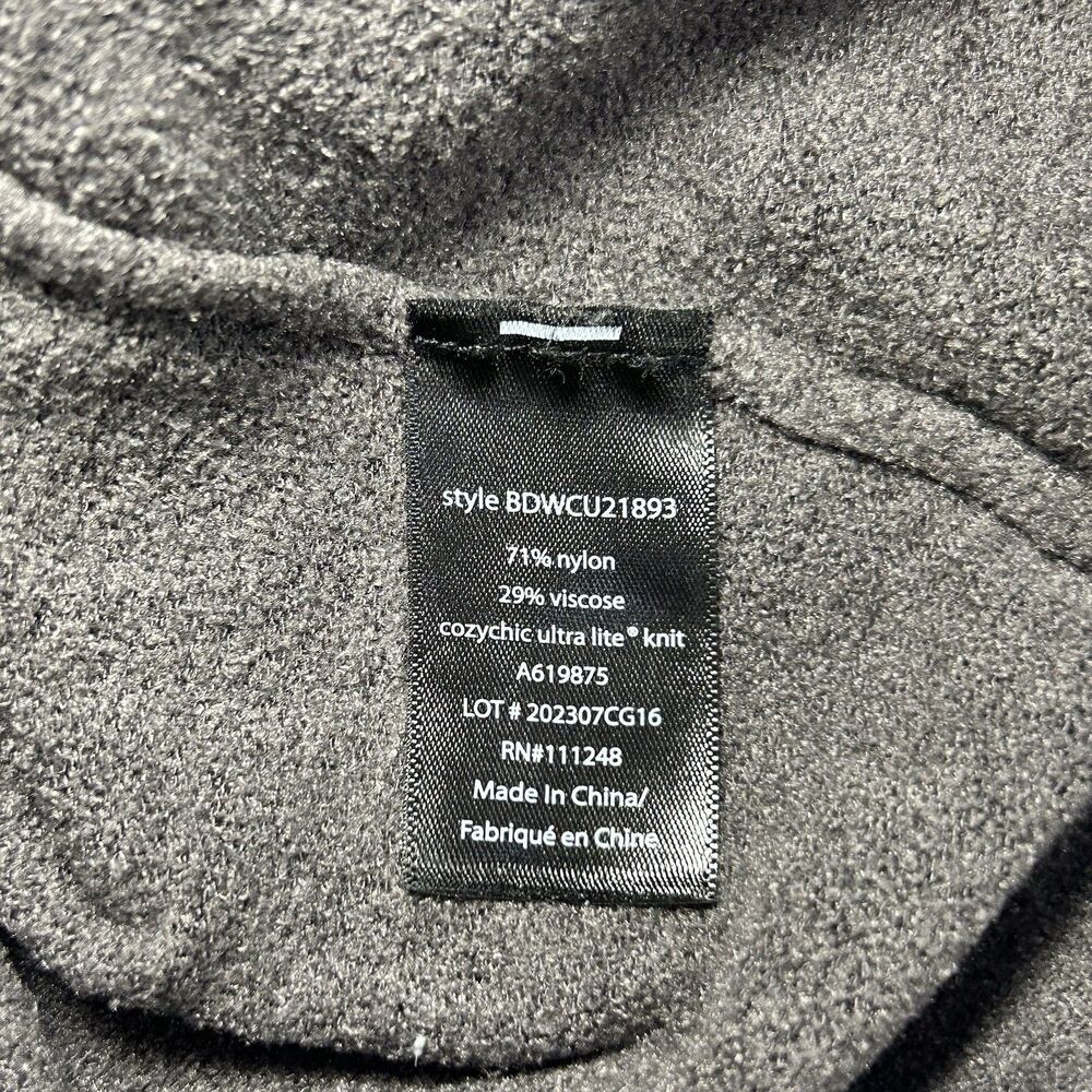 Barefoot Dreams CozyChic Ultra Lite Collared Pullover Side Slits Sz M Dark Gray - Picture 4 of 8